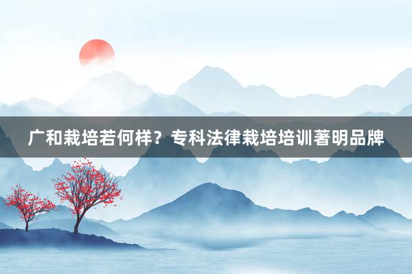 广和栽培若何样？专科法律栽培培训著明品牌